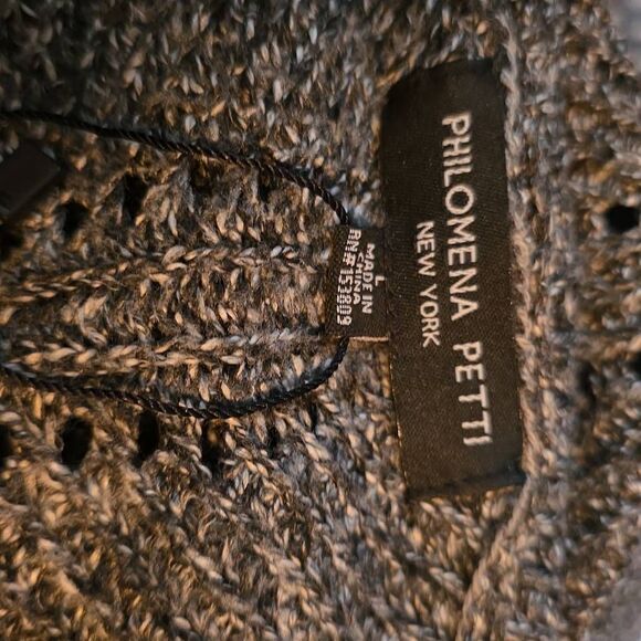 Philomena Petti Women's Size Large Marled Gray Waterfall Front Open Cardigan - Picture 2 of 5